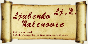 Ljubenko Malenović vizit kartica